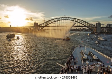 Sydney Harbor Panorama Taken On 19 Of February 2007 During Queen Elizabeth 2 Cruise Ship World Cruise Visit.