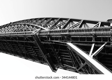 Sydney Harbour Bridge, Abstract View In Black And White