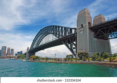 Sydney Harbour Bridge With City Skyline, Sydney, Australia