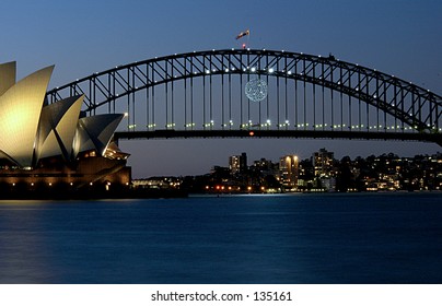 Sydney Harbour Bridge And Opera House.