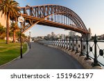 Sydney Harbour Bridge in a quiet spring sunrise in Sydney, Australia