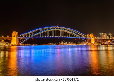 Sydney Harbour Bridge And Vivid Festival.