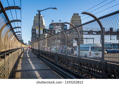 Sydney Harbour Bridge Walk Way And Traffic Taken In Sydney, NSW, Australia On 26 September 2013