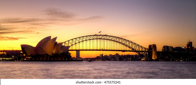 Sydney Harbour At Dusk