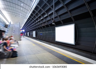 
Sydney Metro, Blank Billboard On The Platform