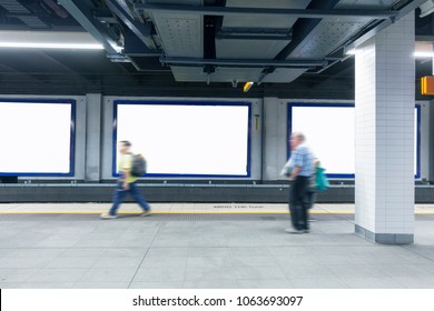 
Sydney Metro, Blank Billboard On The Platform