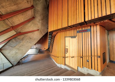 Sydney, New South Wales, Australia Circa May 2018 - Sydney Opera House Interior Staircase Architecture 