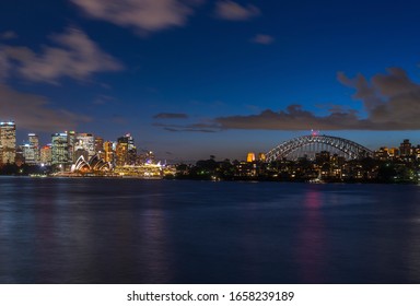 Sydney, New South Wales, Australia - April 19 2017: Panoramic views of Sydney city from Cremorne point on north shore.
