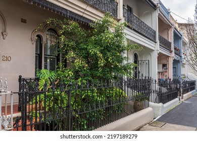 Sydney, New South Wales, Australia. September 2, 2022. A Row Of Old Terrace Houses In The Sydney Suburb Of Paddington