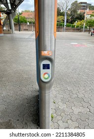 Sydney, New South Wales, Australia. October 7, 2022. The Tap On And Off Travel Card Reader In Front Of The Sydney Olympic Park Train Station.