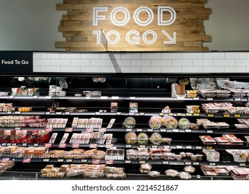 Sydney, New South Wales, Australia. October 15, 2022. The Food To Go Shelf In A Woolworths Supermarket. Ready To Eat Option.