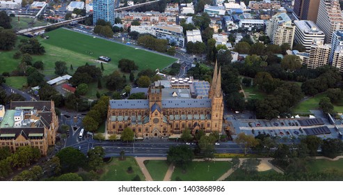 SYDNEY, NEW SOUTH WALES/AUSTRALIA- MARCH 6, 2019: Aerial View Of St Mary's Cathedral College In Sydney, Australia. Private Roman Catholic School Opened In 1824