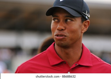  SYDNEY - NOV 12: American golfer Tiger Woods at the Emirates Australian Open at The Lakes golf course. Sydney - November 12, 2011