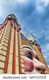 SYDNEY - NOVEMBER 2015: Luna Park Entrance Against Cloudy Sky.