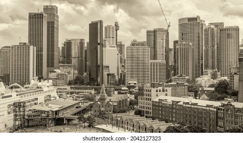 SYDNEY - NOVEMBER 7, 2015: Panoramic City View. Sydney Attracts More Than 10 Million People Every Year.