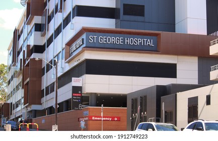 Sydney, NSW  Australia - January 26 2021:  St George Hospital Building With Signage