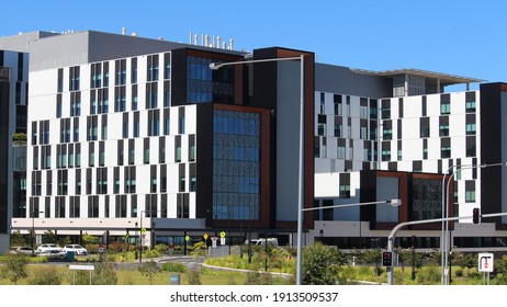 Sydney, NSW  Australia - January 26 2021:  Exterior Of The Northern Beaches Hospital Under A Blue Sky