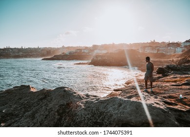 "Sydney, NSW / Australia - January 29, 2018: The Bondi to Coogee walk is an urban coastal with diverse activities and astonishing views"