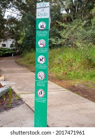 Sydney NSW Australia - July 12th 2021 -   City Of Ryde Sign At Delmar Parade Playground In Gladesville On A Sunny Winter Afternoon 