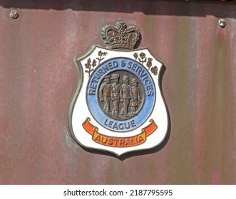 Sydney, NSW Australia - July 13 2020: Plaque With The Returned And Services League Badge