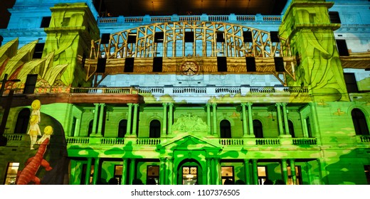 Sydney, NSW, Australia. June 1st 2018.
 Vivid Festival - Customs House Projections Featuring The Work Of May Gibbs 