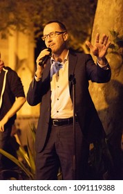 SYDNEY, NSW / AUSTRALIA - May 15, 2018: David Shoebridge MP Speaks At A Demonstration Held To Mark 70 Years Since The Palestinian Exodus (Nakba) In 1948 And Condemn Recent Violence From Israel.