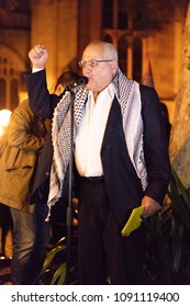 SYDNEY, NSW / AUSTRALIA - May 15, 2018: Fouad Charida Speaks At A Demonstration Held To Mark 70 Years Since The Palestinian Exodus (Nakba) In 1948 And Condemn Recent Violence From Israel.