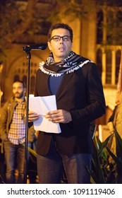 SYDNEY, NSW / AUSTRALIA - May 15, 2018: Dr Ramzy Baroud, Author, Speaks At A Demonstration Held To Mark 70 Years Since The Palestinian Exodus (Nakba) In 1948 And Condemn Recent Violence From Israel.