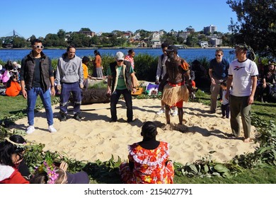 Sydney, NSW, Australia, May 8, 2022. Audience Members Learning An Aboriginal Dance