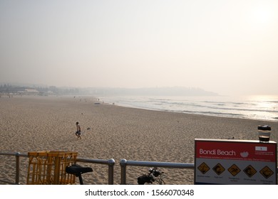 Sydney, NSW, Australia, November 21, 2019 Bushfire Smoke Haze Over Bondi Beach 