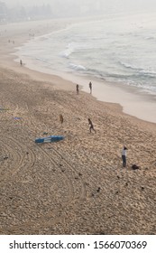 Sydney, NSW, Australia, November 21, 2019 Bushfire Smoke Haze Over Bondi Beach 