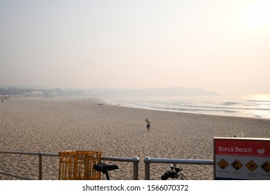 Sydney, NSW, Australia, November 21, 2019 Bushfire Smoke Haze Over Bondi Beach 