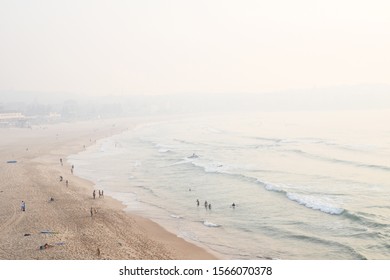 Sydney, NSW, Australia, November 21, 2019 Bushfire Smoke Haze Over Bondi Beach 