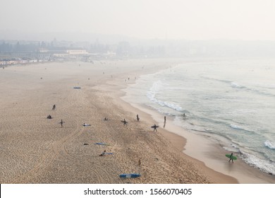 Sydney, NSW, Australia, November 21, 2019 Bushfire Smoke Haze Over Bondi Beach 