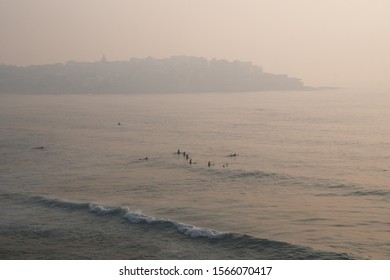 Sydney, NSW, Australia, November 21, 2019 Bushfire Smoke Haze Over Bondi Beach 