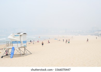 Sydney, NSW, Australia, November 21, 2019 Bushfire Smoke Haze Over Bondi Beach 