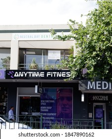 Sydney, NSW, Australia. October 30, 2020: Anytime Fitness, A 24-hour Gym Franchise, In Neutral Bay, Sydney's Lower North Shore. The Company Is Headquartered In Minnesota, USA. Neutral Bay Dental Above