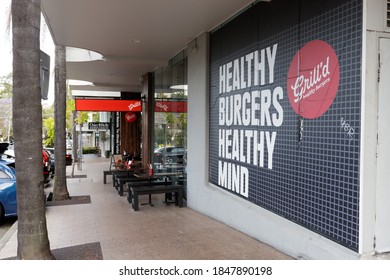 Sydney, NSW, Australia - October 30, 2020: Grilld Burger In Neutral Bay, Sydney's Lower North Shore