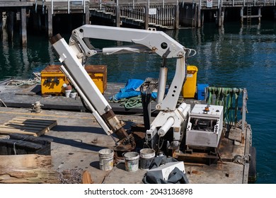 Sydney NSW Australia September 2021: Excavator On A Site, Specialised Equipment For Water Works Engineering.