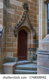 Sydney, NSW/Australia - 05 13 2020: Historic Buildings. University Of Sydney, Great Hall, Doorway Detail. 