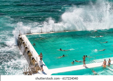 SYDNEY - OCTOBER 2015: Sydney Bondi Beach Pools. Sydney Attracts 30 Million People Annually.