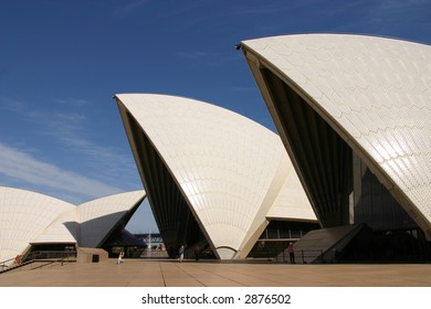 Sydney Opera House Close Up View Roof And Front Entrance