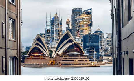 The Sydney Opera House, located on the waterfront in Sydney, Australia, is an iconic performing arts venue.