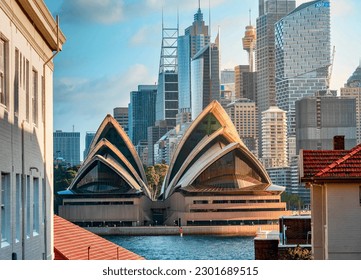 The Sydney Opera House, located on the waterfront in Sydney, Australia, is an iconic performing arts venue.