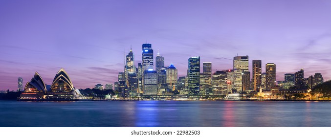 Sydney Skyline At Dusk