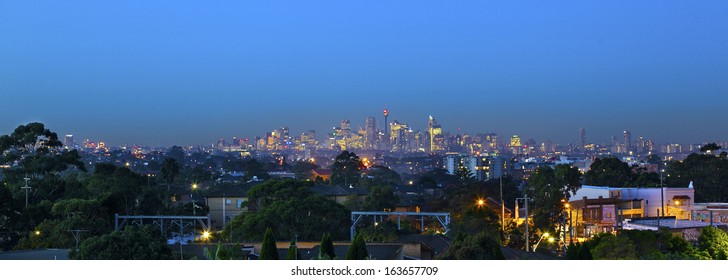 Sydney Skyline At Night From The South Side