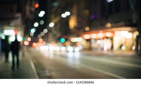 Sydney Street At Night Bokeh Lights