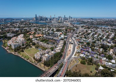 The Sydney Suburb Of Rozelle And Victoria Road Heading To The City.