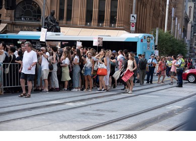 Sydney,NSW/Australia-1.10.2020:Anti Scott Morrison Protesters In Front Of Sydney's Town Hall. Protesters Demanding Climate Change Action.