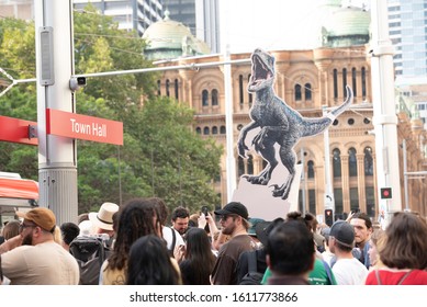 Sydney,NSW/Australia-1.10.2020:Anti Scott Morrison Protesters In Front Of Sydney's Town Hall. Protesters Demanding Climate Change Action.